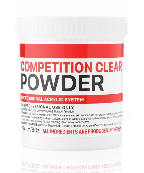 Basic acryl powder Competition clear 224g,K Professional basic_acryl_powder_competition_clear_224g_k_professional