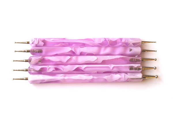 5 x Nail Art Spot Swirl Dotting Tool pink 5_x_nail_art_spot_swirl_dotting_tool_pink