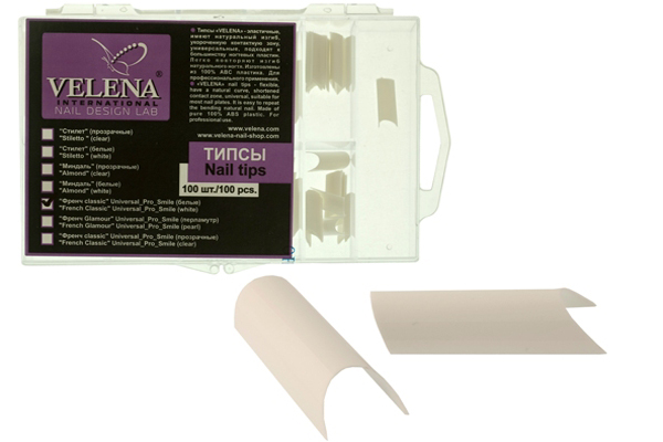 White tips (100 st, Box) white_tips_100_st_box_velena_french_white